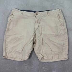 Faherty Chino Shorts Mens 40 9" Inseam Linen Khaki Casual Slash Pocket Preppy